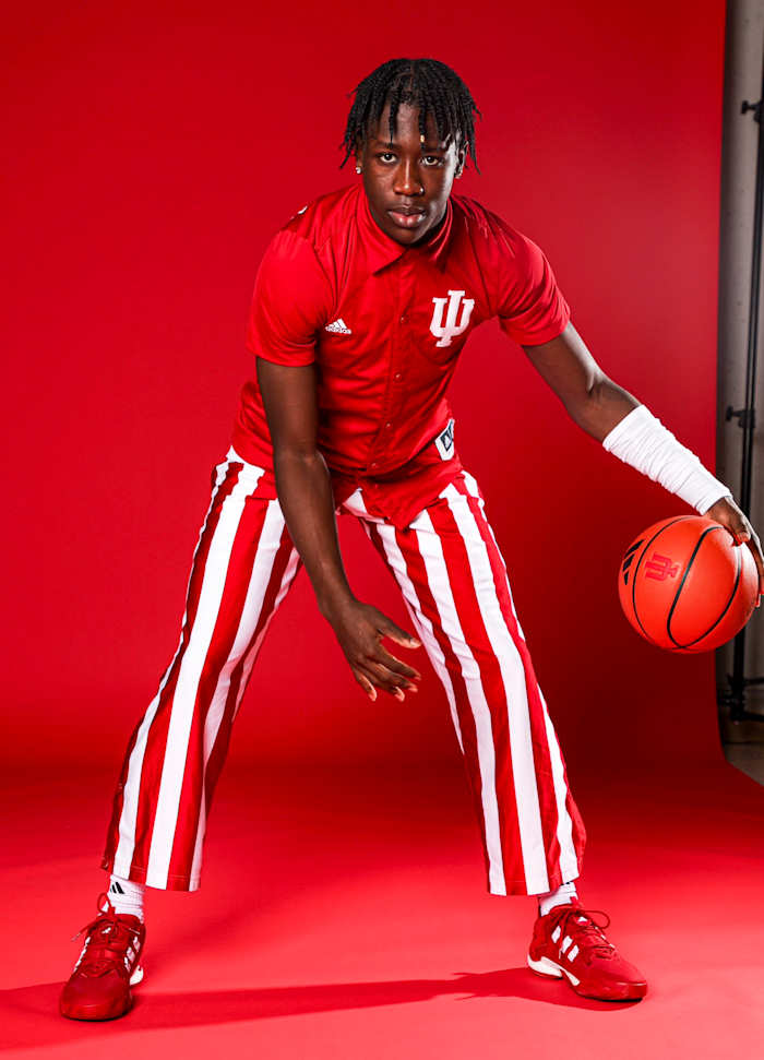 Class of 2025 shooting guard Joson Sanon pictured during his official visit to Indiana in December.